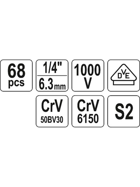 Набор инструментов YATO электрика 68пр. YT-39009 371439009 092 1