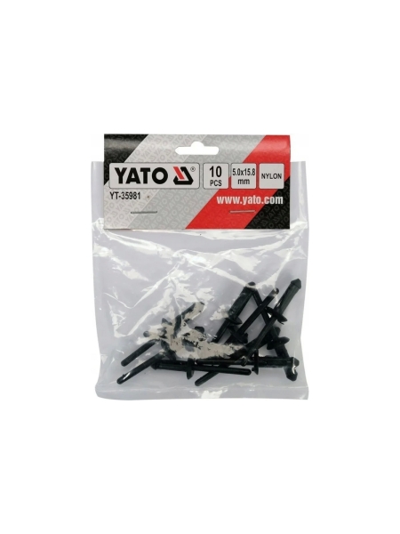 Пластиковые заклепки YATO 5,0x15,8 мм, 10 штук YT-35981