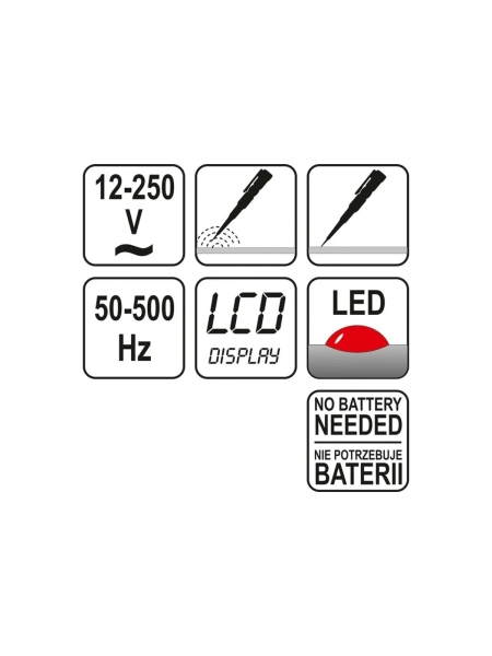 Отвертка-индикатор цифровая YATO 12-220В YT-2862 36132862 092 1