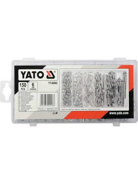 Набор шплинтов с фиксацией YATO 150 шт. (пластиковый кейс) YT-06883