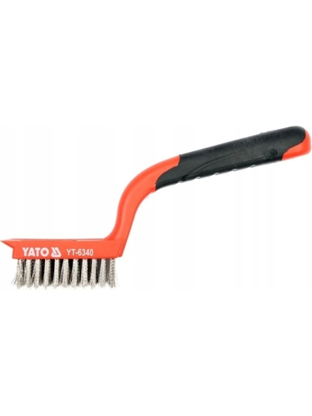 Металлическая щетка YATO 5 рядов, пластиковая ручка YT-6340