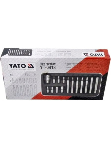 Набор бит HEX (15 шт; 1/2) YATO YT-0413