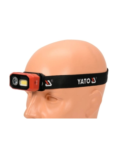 Налобный аккумуляторный фонарь YATO 480лм (датчик движения) YT-08592