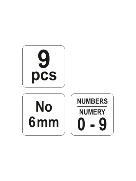 Цифровые клейма YATO 9пр - 6 мм YT-6854