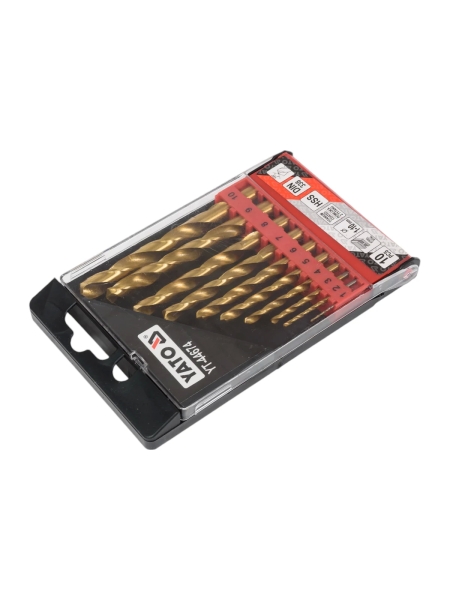 Набор сверл по металлу HSS-TiN 1-10 мм, 10 предметов YATO YT-44674