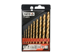 Набор сверл по металлу HSS-TiN 1-10 мм, 10 предметов YATO YT-44674