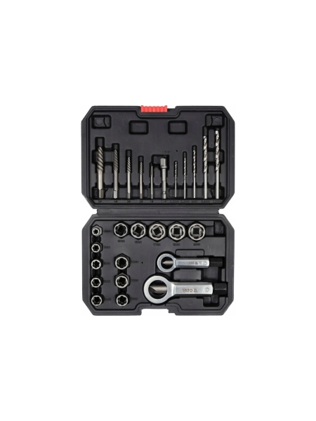 Набор головок для скрученных гаек YATO 26 предметов (пластиковый кейс) YT-06037