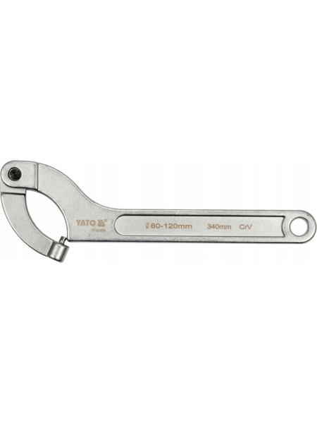 Сегментный шарнирный ключ YATO 80-120 мм, 240 мм, с круглым штифтом YT-01678 371301678 092 1