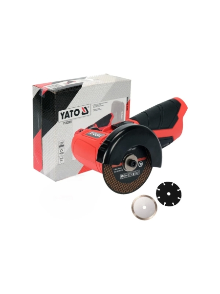 Углошлифовальная машина аккумуляторная YATO 12В-БЕЗ/АКК-76x10ММ YT-82905 370082905 092 1