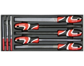 Набор напильников и надфилей YATO в ПВХ поддоне для сервисных шкафов, 8 предметов YT-55440