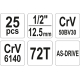 Набор головок с трещоткой YATO 1/2'', 25пр YT-38741