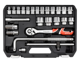 Набор головок с трещоткой YATO 1/2'', 25пр YT-38741