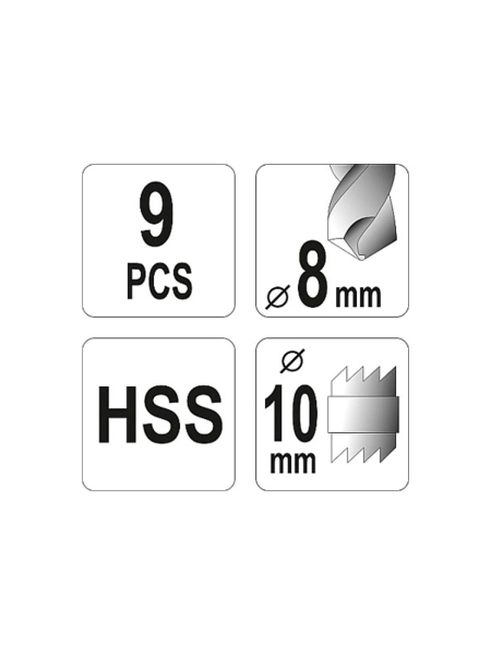 Набор для высверливания точечной сварки 9 предметов YATO YT-28920