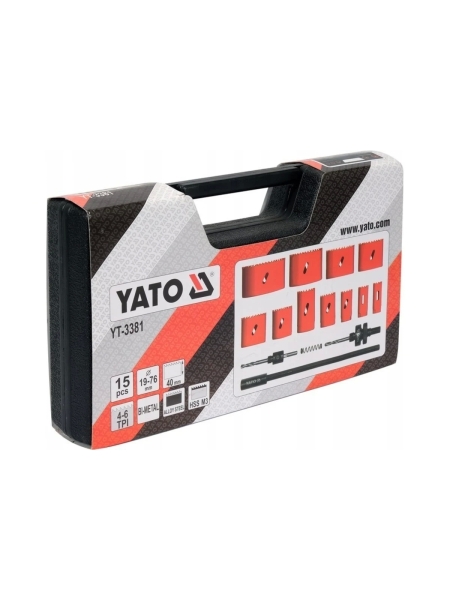 Набор универсальных кольцевых пил YATO 19-76мм 15 предметов YT-3381 36323381 092 1