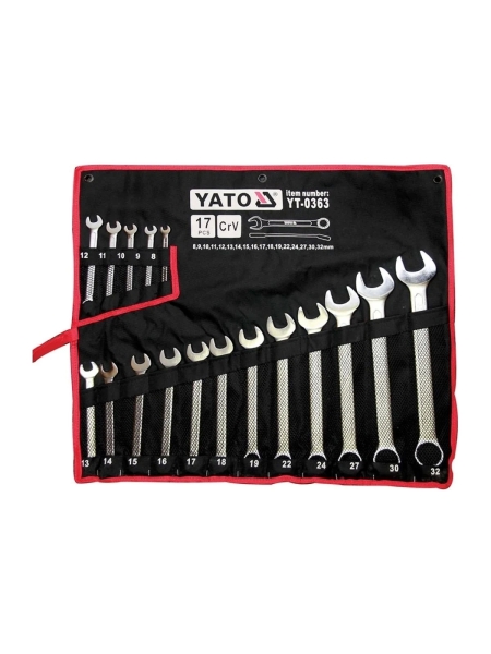 Набор комбинированных ключей YATO 8-32мм 17шт САТИН YT-0363 37140363 092 1