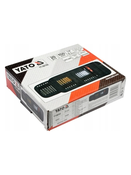 Набор ершей с наружной резьбой YATO 20 предметов в сумке YT-08195 369708195 092 1