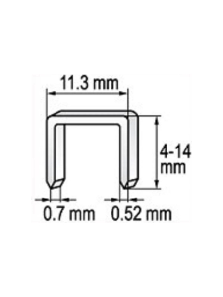 Скобы YATO 10 мм, 0.7х11.3 мм, 1000 шт. YT-7053