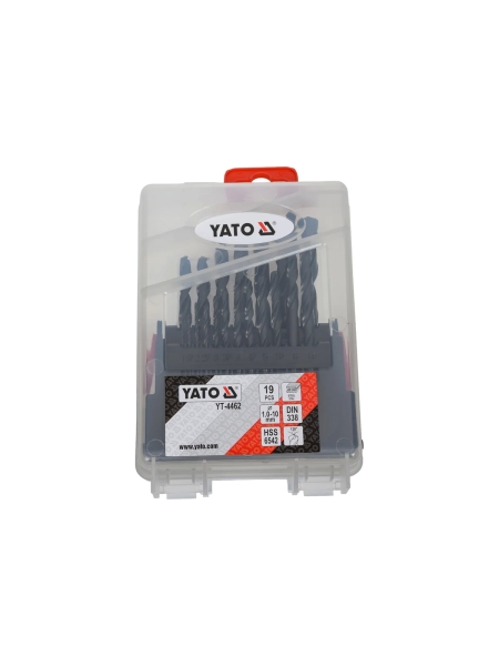 Набор сверл по металлу (19 шт; 1-10 мм; HSS) YATO YT-4462