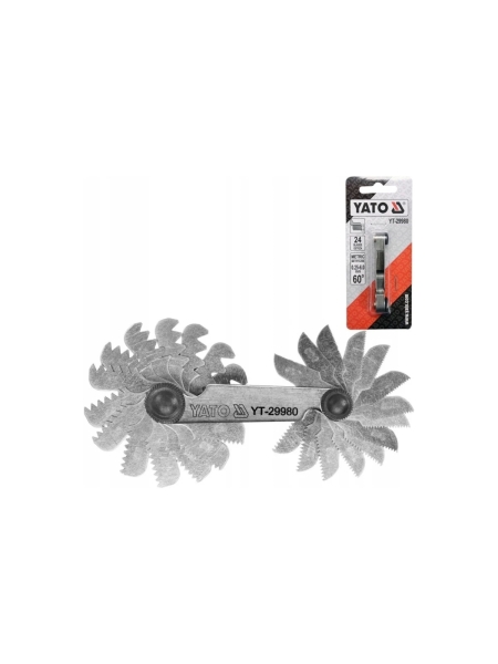 Метрический резьбомер YATO 24 лезвия 0,25-6,0мм YT-29980