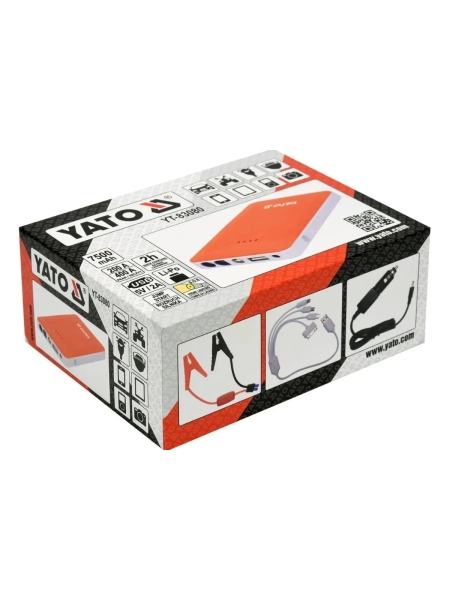 Портативное пусковое зарядное устройство YATO 7500 мАч YT-83080