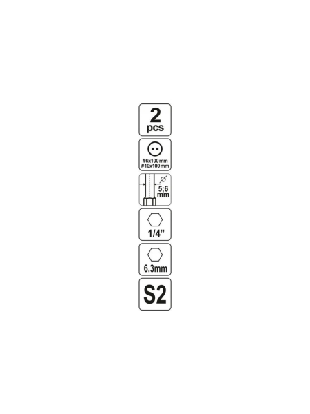 Бита YATO SPANNER Nr.6x100мм, Nr.10х100мм 2шт YT-0499