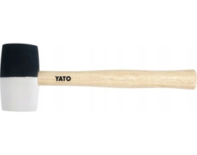 Резиновая киянка с деревянной рукояткой (черно-белая, 370 г) YATO YT-4602
