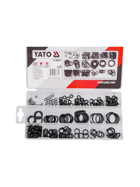 Набор резиновых прокладок YATO 225 шт. пластиковый кейс YT-06877 371406877 092 1