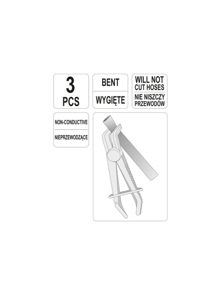 Набор изогнутых зажимов для шлангов YATO 3 предмета YT-08403