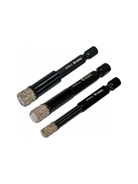 Набор алмазных коронок по плитке YATO 6,8,10мм YT-60409 345760409 092 1