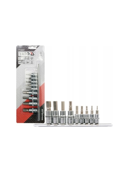 Наб. торц. головок YATO со вставкой HEX 9шт. YT-04401 371404401 092 1