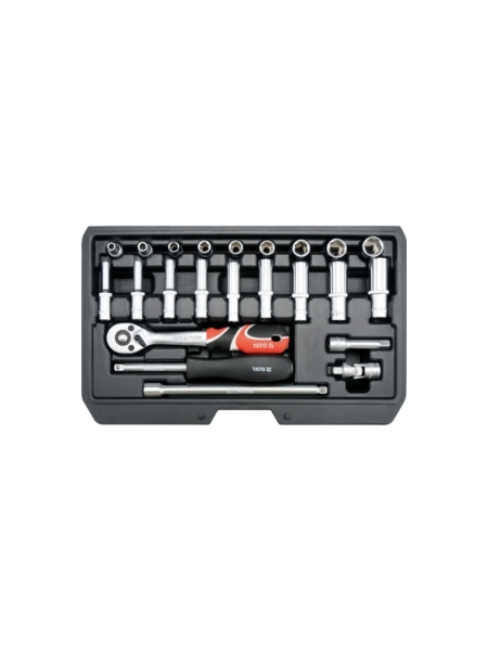 Набор торцевых головок YATO 1/4" 23 предмета YT-14451