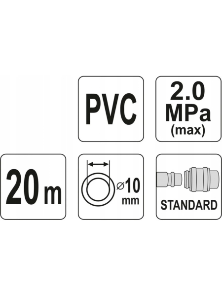 Шланг PVC 10 мм, 20 м YATO YT-24225