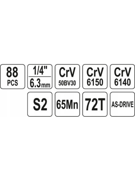 Набор инструментов YATO 88пр YT-38928 396538928 092 1