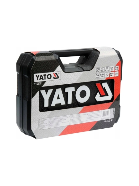 Набор инструментов YATO 1/2"-1/4" 108 предметов (пластиковый кейс) YT-38791 371438791 092 1
