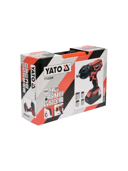 Аккумуляторный ударный гайковерт YATO 18 В, 1/2", 300 Нм YT-82804