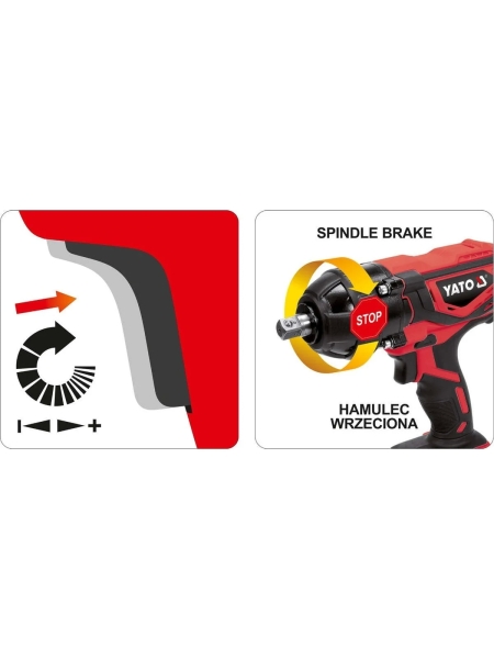 Аккумуляторный ударный гайковерт YATO 18 В, 1/2", 300 Нм YT-82804