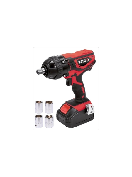 Аккумуляторный ударный гайковерт YATO 18 В, 1/2", 300 Нм YT-82804