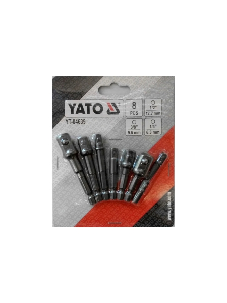 Набор адаптеров YATO HEX для торцовых головок 8предметов YT-04639 361404639 092 1