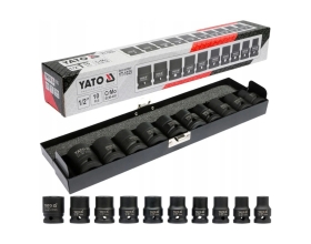 Набор торцевых ударных головок 10 шт, 1/2", 10-22 мм YATO YT-1025