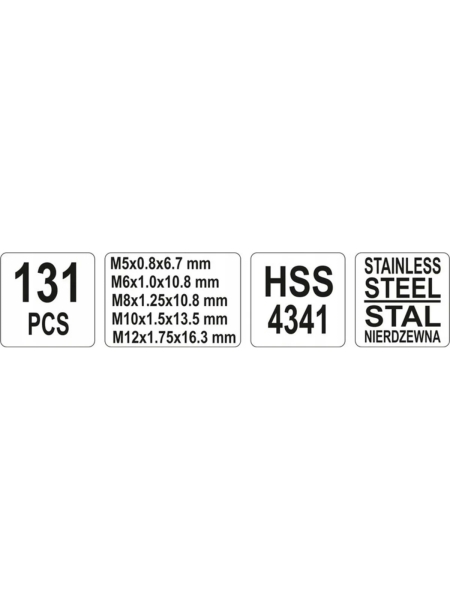 Набор для восстановления резьбы YATO М5-М12 YT-1763 36141763 092 1