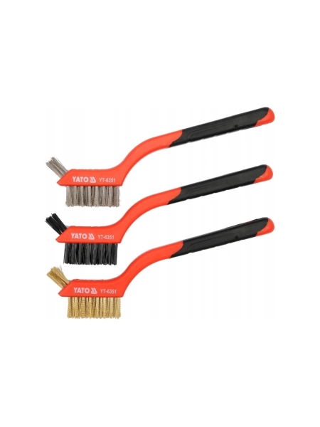 Наб. мет. щёток YATO 3пр.180мм/пласт. ручкой YT-6351 36976351 092 1
