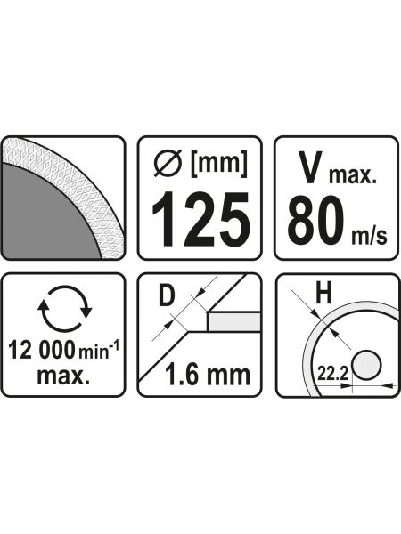 Алмазный диск для плитки YATO 125мм YT-59972 366859972 092 1