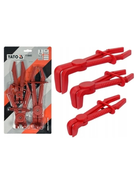 Набор изогнутых зажимов для шлангов YATO 3 предмета YT-08403
