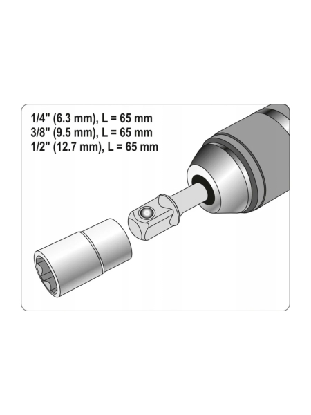 Набор адаптеров 3 шт, SDS Plus, 1/4", 3/8", 1/2" YATO YT-04686