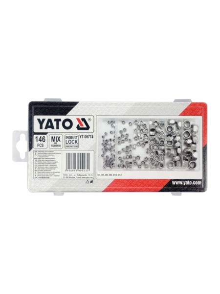 Набор гаек самоконтрящиеся, YATO 146 пр YT-06774 371406774 092 1