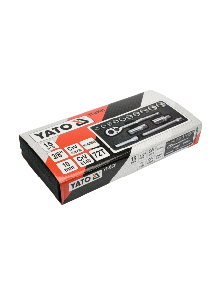 Набор торцевых головок YATO 3/8" 15 предметов YT-38631