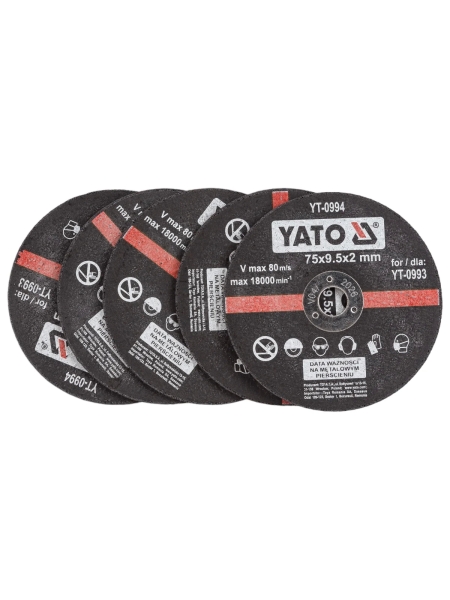 Диск отрезной по металлу (5 шт; 75х9.5х2 мм) YATO YT-0994