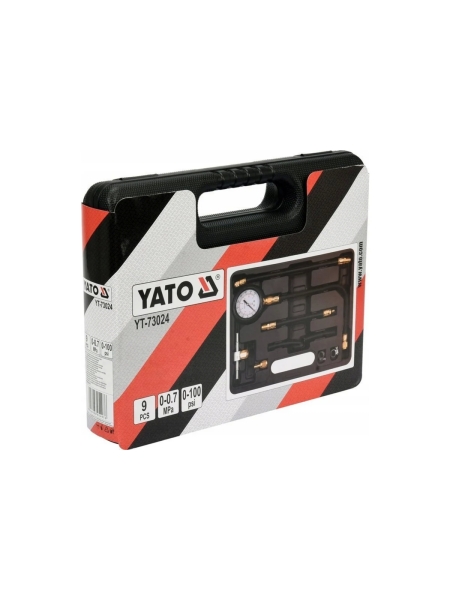 Прибор для измерения давления топлива, 9 предметов YATO YT-73024