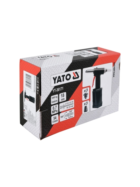 Пневмозаклепочник YATO 2.4-5 мм YT-36171
