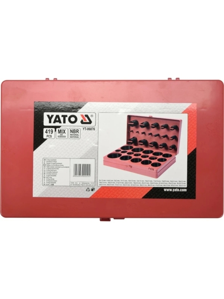 Набор резиновых прокладок YATO 419 шт., пластиковый кейс YT-06876 346806876 092 1